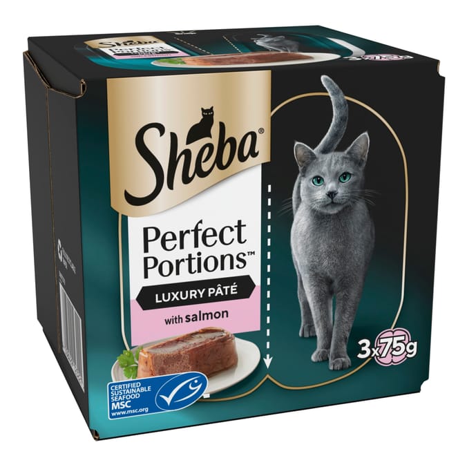 Sheba Perfect Portions Adult Wet Cat Food 3 x 75g - Luxury Pate With Salmon