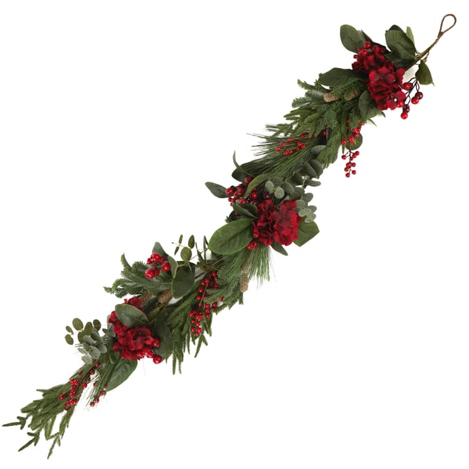Festive Feeling 5ft Hydrangea Christmas Garland