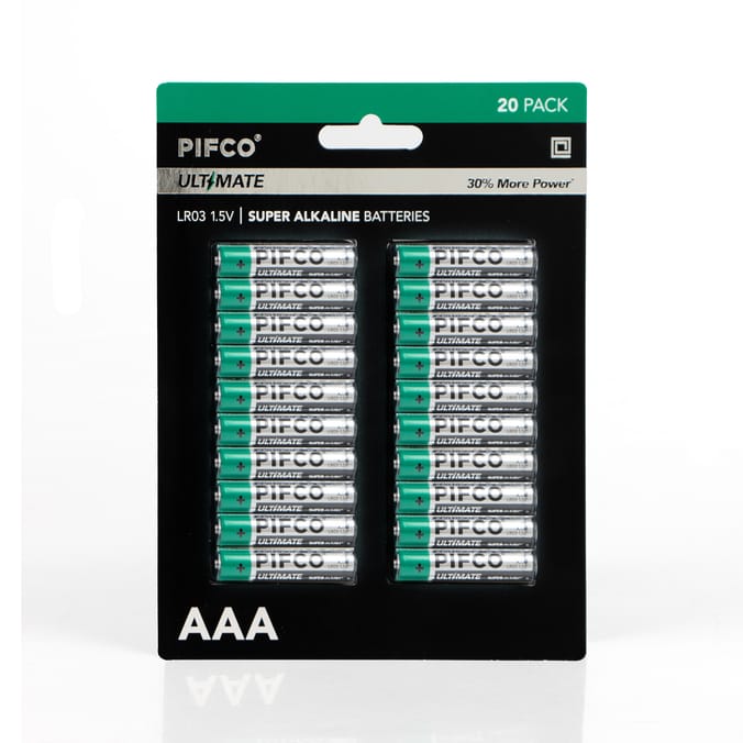 Pifco AAA Ultimate Super Alkaline Batteries 20 Pack