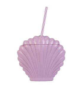 Shell Tumbler With Straw - Purple