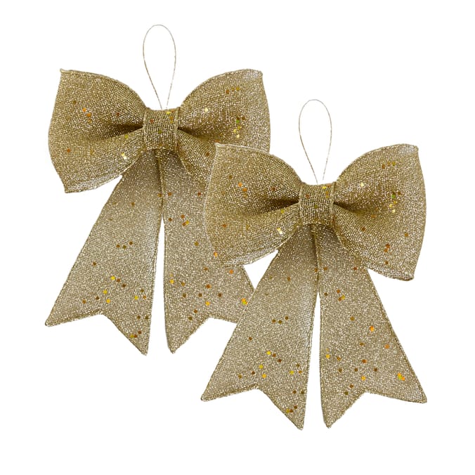 Festive Feeling Gem Bow 2 Pack - Gold