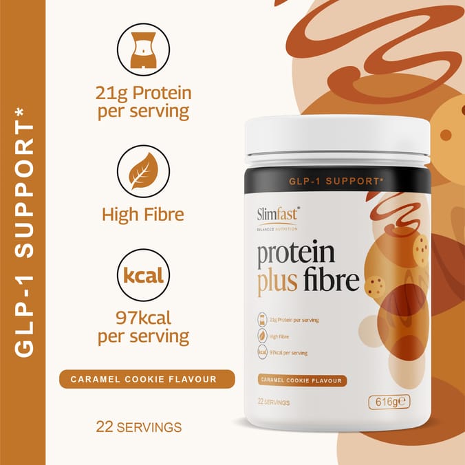 Slimfast Protein Plus Fibre 616g - Caramel Cookie
