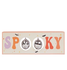 Spooky Disco Wooden Spooky Sign
