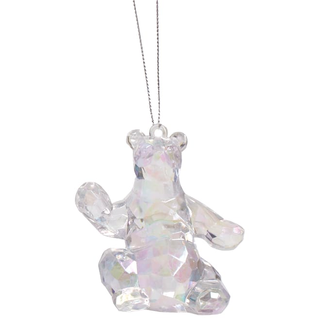 Frosted Spirit Iridescent Polar Bear Hanging Decoration
