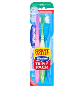 Wisdom Firm Regular Plus Toothbrushes 3 Pack