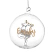 Gold Glitter Name Only Reindeer Glass Bauble