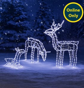 Prestige Mains Operated LED Iridescent Reindeer Family