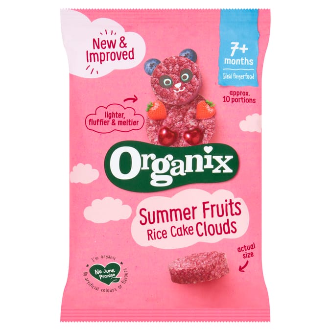 Organix Summer Fruits Rice Cake Clouds 7+ Months 40g