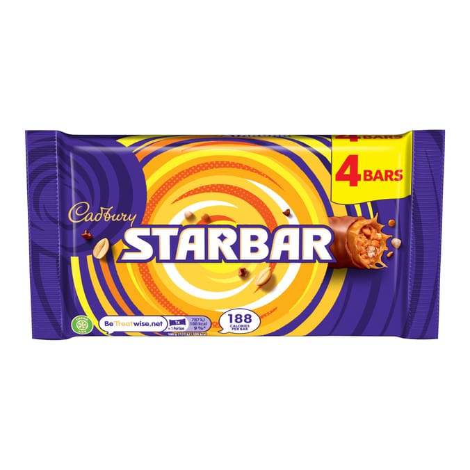 Cadbury Starbar Chocolate 4 Pack Multipack 148g