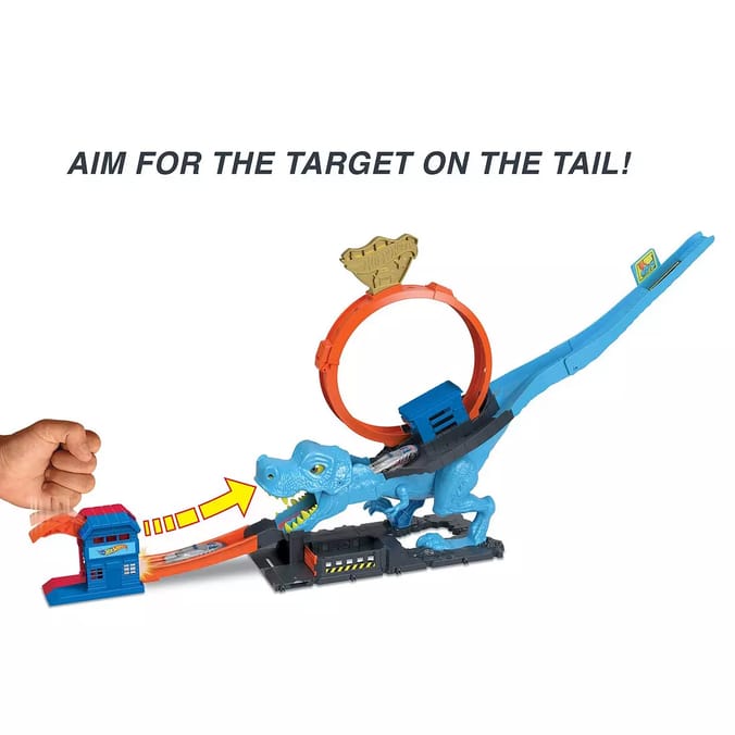 Hot Wheels City T-Rex Stunt Track Playset And Vehicle