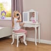 Liberty House Toys Kids White Vanity Table and Stool Set