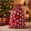 Sleigh Bells Large Canvas Novelty Christmas Sack - Red Stamps