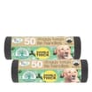 TidyZ 50 Doggy Bags Tie Handles x2