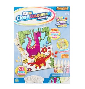 Scentos Clean Colouring Markers Set - Dinosaurs
