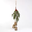 Winter Charm 3 Pieces Cow Bell With Foliage - Gold