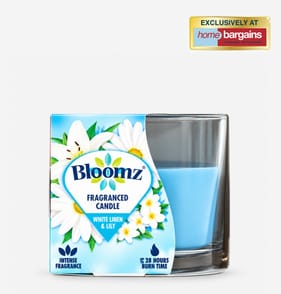 Bloomz Fragranced Candle 170g - White Linen & Lily