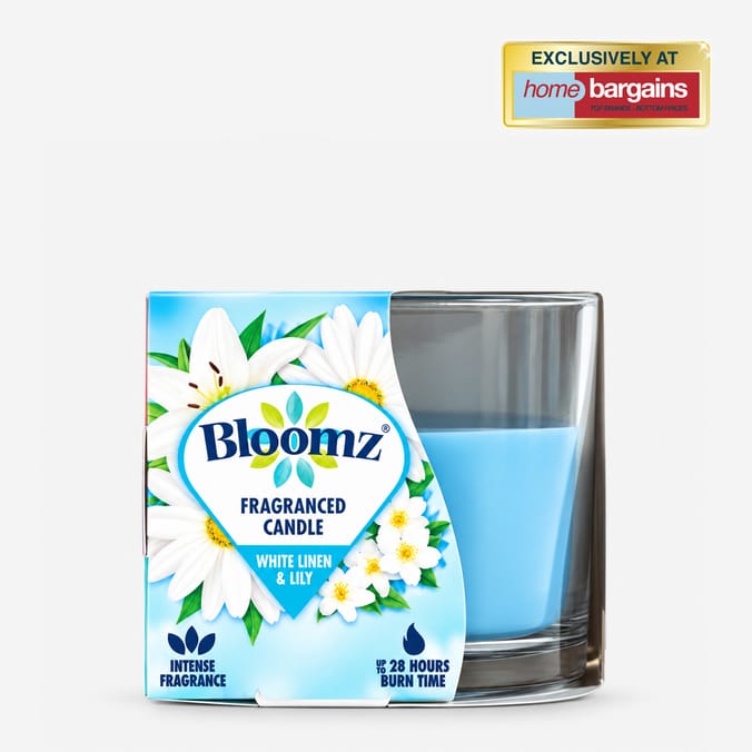 Bloomz Fragranced Candle 170g - White Linen & Lily