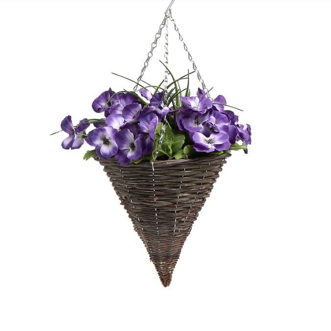 Jardin Artificial Hanging Cone Basket Home Bargains