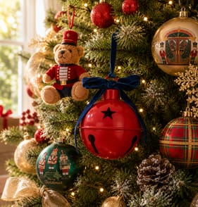 The Lifestyle Edit Timeless Christmas Hanging Bell - Red