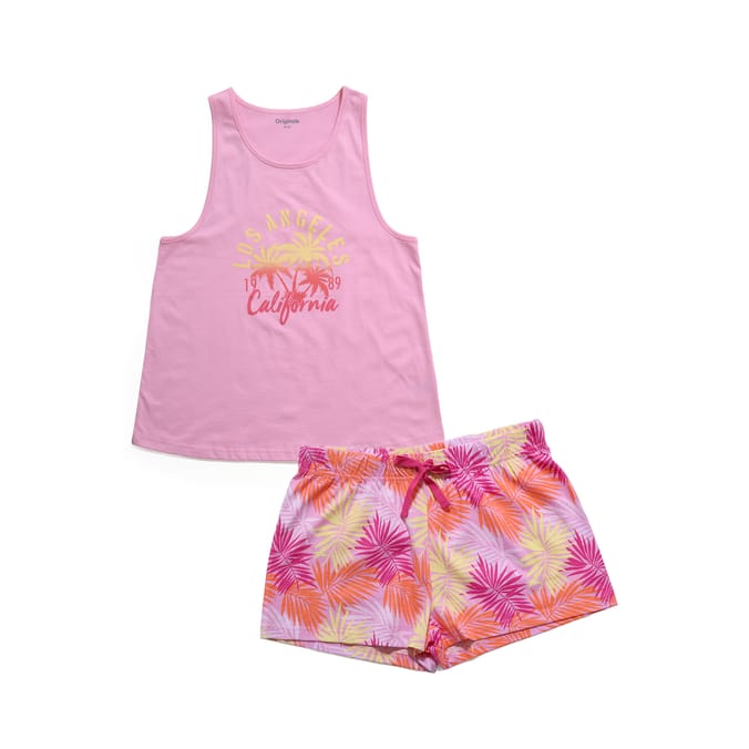 Originals Ladies Los Angeles Vest & Shorts Pyjama Set