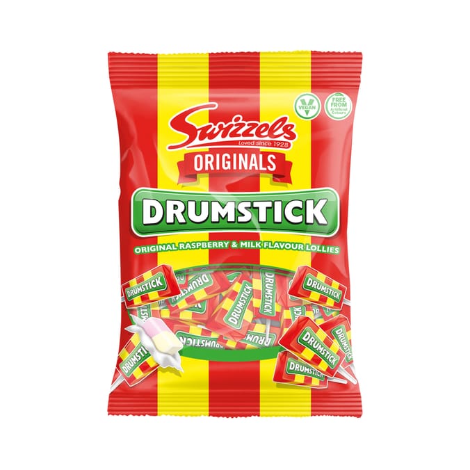 Swizzels Drumstick Original Raspberry & Milk Flavour Lollies 120g