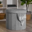 Home Collections Chenille Round Storage Ottoman