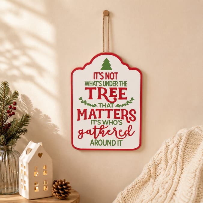 Sleigh Bells Hanging Plaque - "It's Not What's Under the Tree"