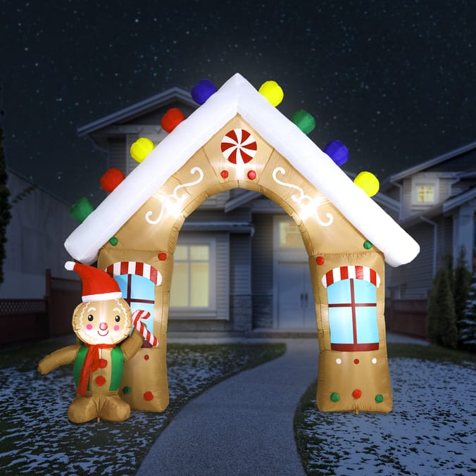 Prestige 9ft Light-up Self Inflatable Gingerbread Arch