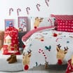 Sleigh Bells Reindeer Fleece Duvet Set With Pillowcase