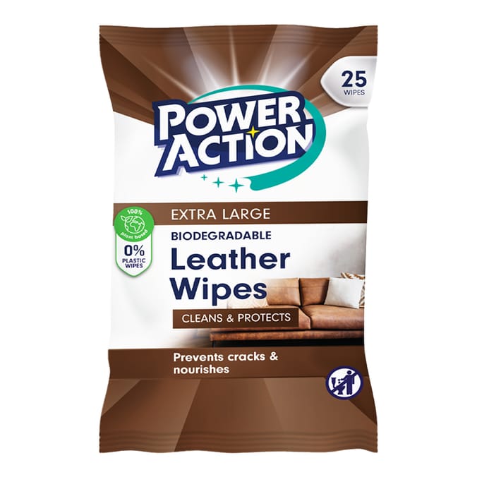 Power Action XL Leather Wipes x2