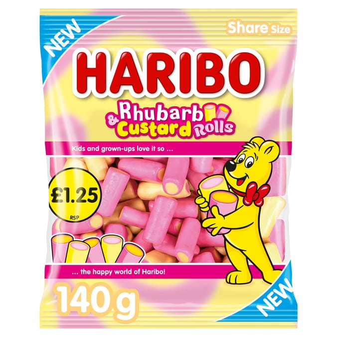 Haribo Rhubarb & Custard Rolls 140g
