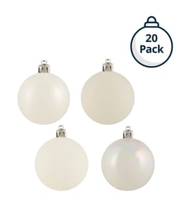 Festive Feeling 6cm Christmas Bauble 20 Pack - White