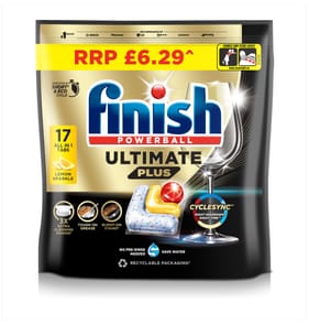 Finish Ultimate Plus All In One Dishwasher Tablets 17 Tabs - Lemon