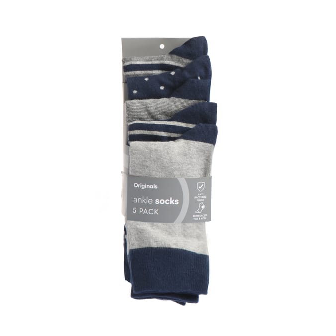 Originals Men's Navy Ankle Socks 5 Pack