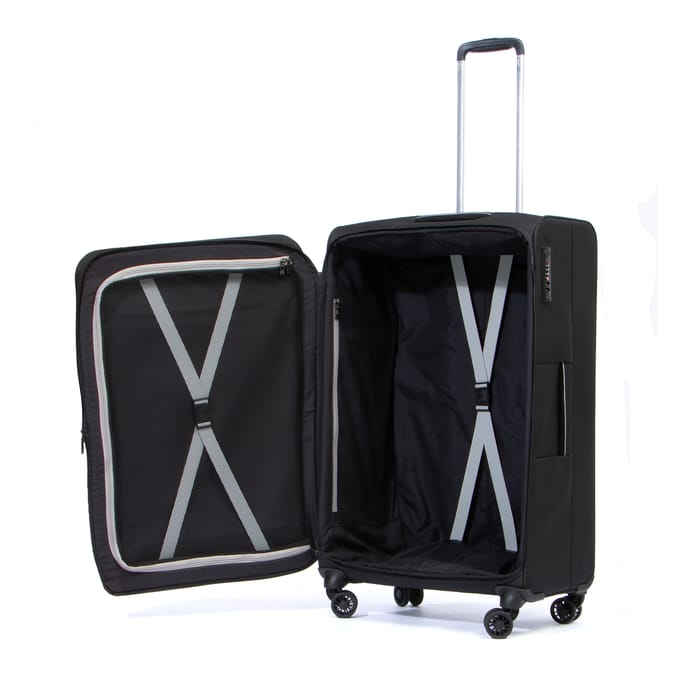 Salisburys Premium Soft Shell Expandable Suitcases - Black