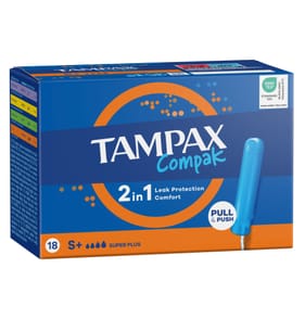 Tampax Compak Super Plus Tampons With Applicator 18 Pack