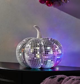 Spooky Disco Sequin Pumpkin Cushion 