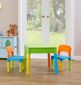 Liberty House Toys Kids 5-in-1 Activity Table and Two Chairs Set Multi Coloured