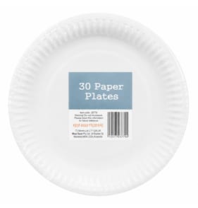 White Paper Plates 30 Pack