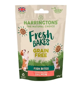 Harringtons Fresh Bakes Grain Free Fish Bites 100g - Salmon