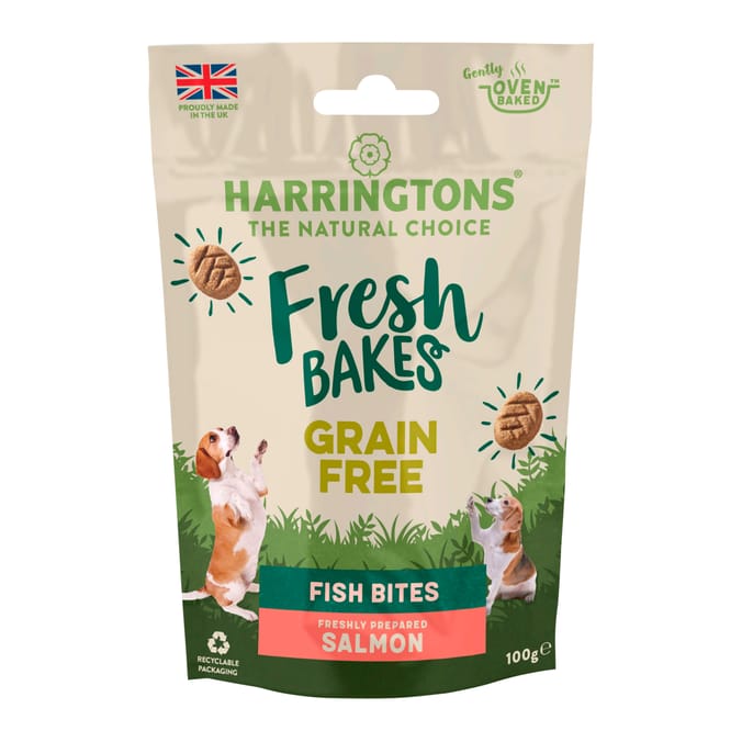 Harringtons Fresh Bakes Grain Free Fish Bites 100g - Salmon