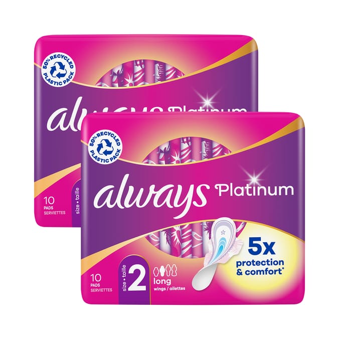 Always Platinum Long 10 Pads Size 2 x2
