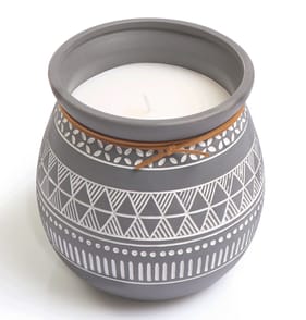 The Outdoor Edit Earthed Etched Citronella Candle - Grey