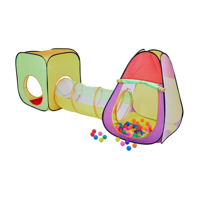 Liberty House Toys Kids Colourful Kids Play Tent & Tunnel Set 100 Colourful Balls