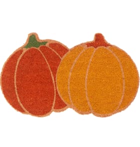 The Lifestyle Edit Harvest Coir Door Mat - Yellow Pumpkin