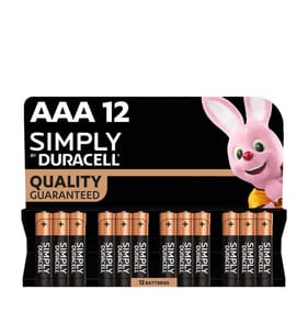 Duracell Simply AAA Batteries 12 Pack