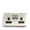 Pifco 13A Brushed Double Socket 