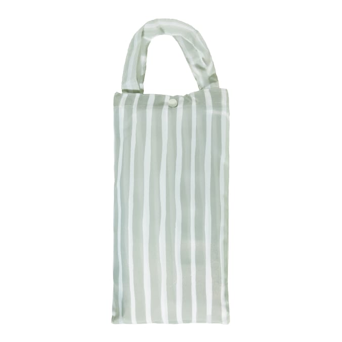 Shower Curtain With Hooks - 2 Tone Green Stripes