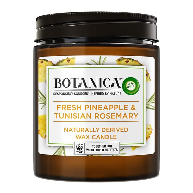 Airwick Botanica Candle 205g - Fresh Pineapple & Tynisian Rosemary 