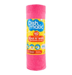 Dishmatic 10 Tear N' Wipe Microfibre Cloths